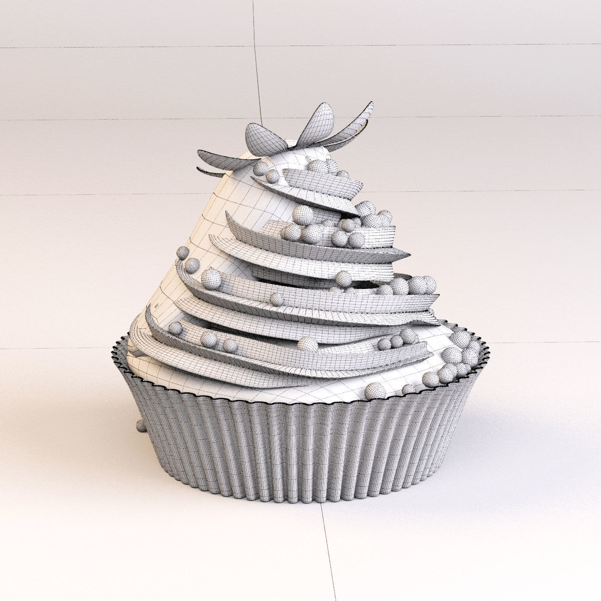 Cake Cupcake 3D model_3