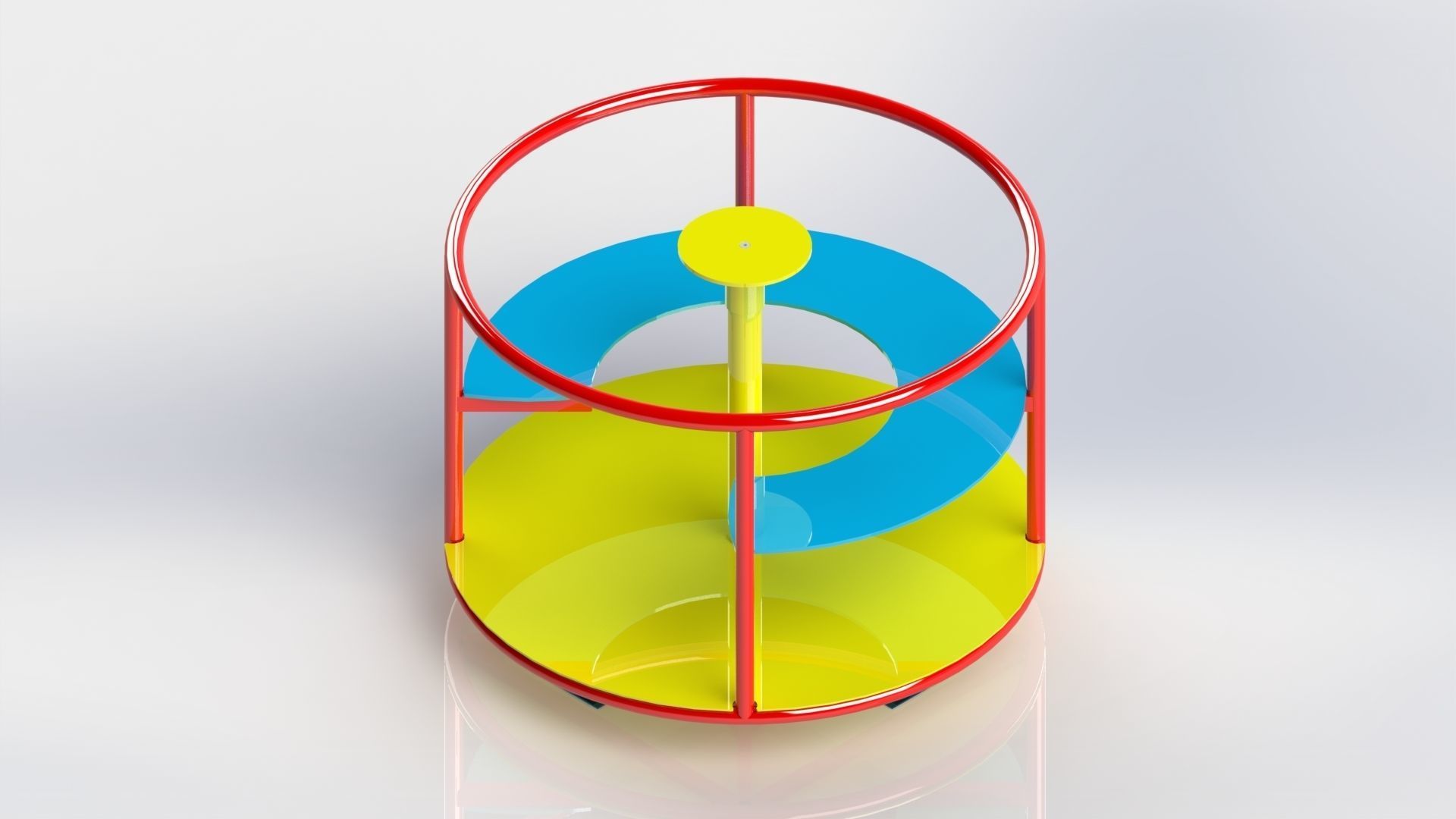 Carousel cart 3D model_1