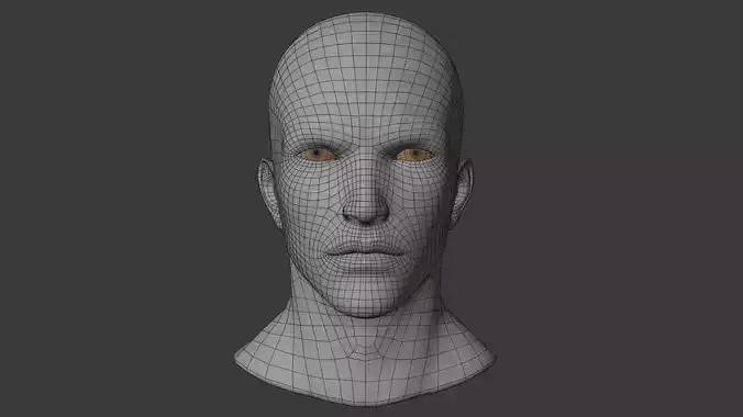 wellmade man head base mesh with highpol head sample 3D model