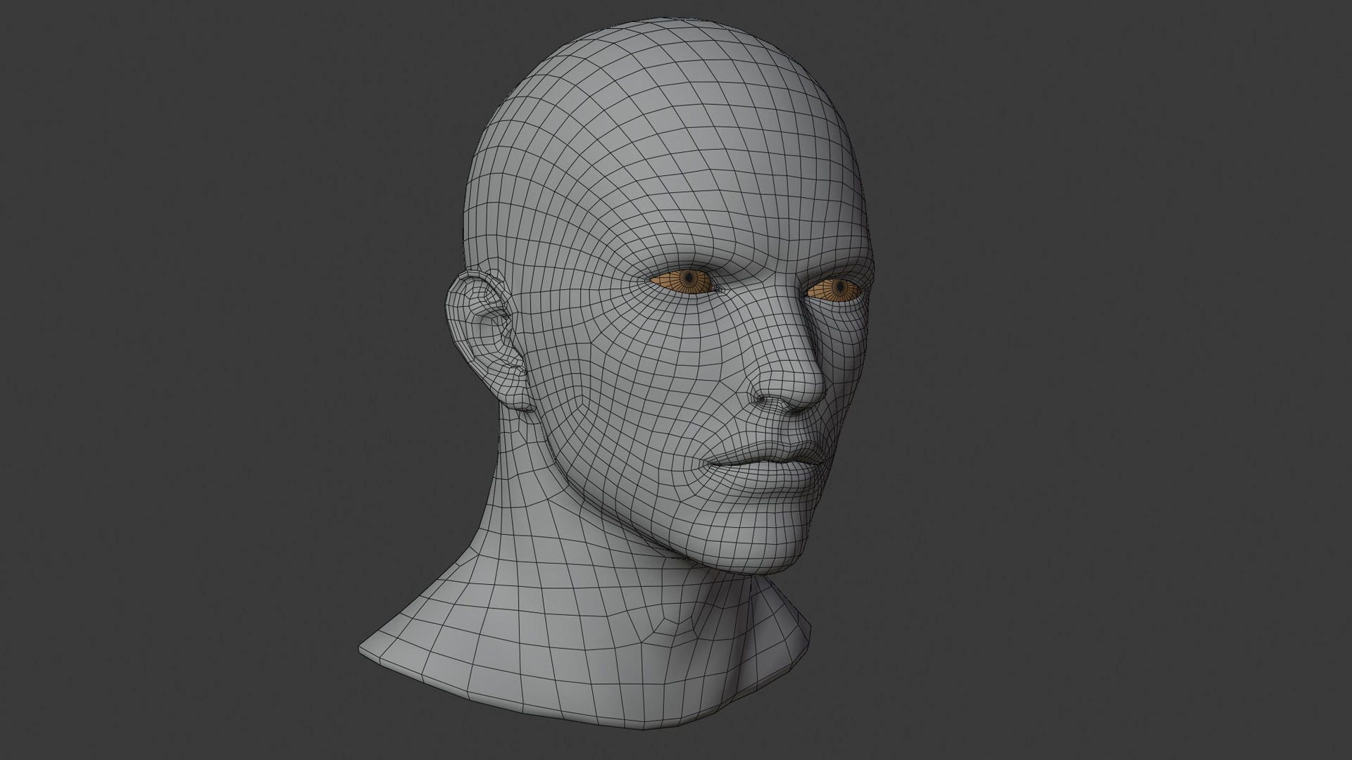 wellmade man head base mesh with highpol head sample 3D model_1