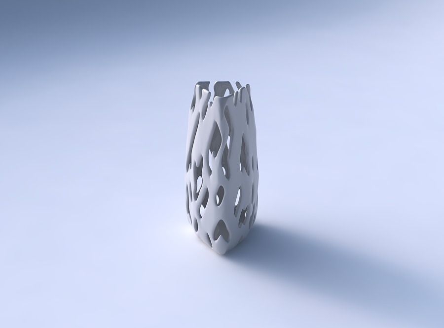 Vase triangle with smooth cuts 3D print model_3