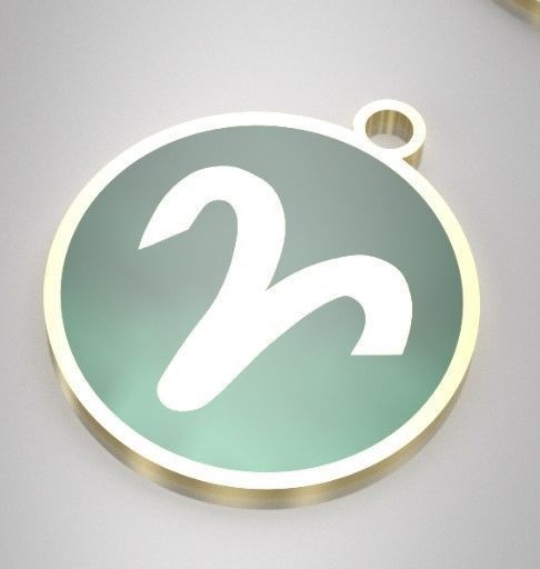 Model 3   Aries Necklace Horoscope Necklace Zodiac Sign Enamel 3D print model_1