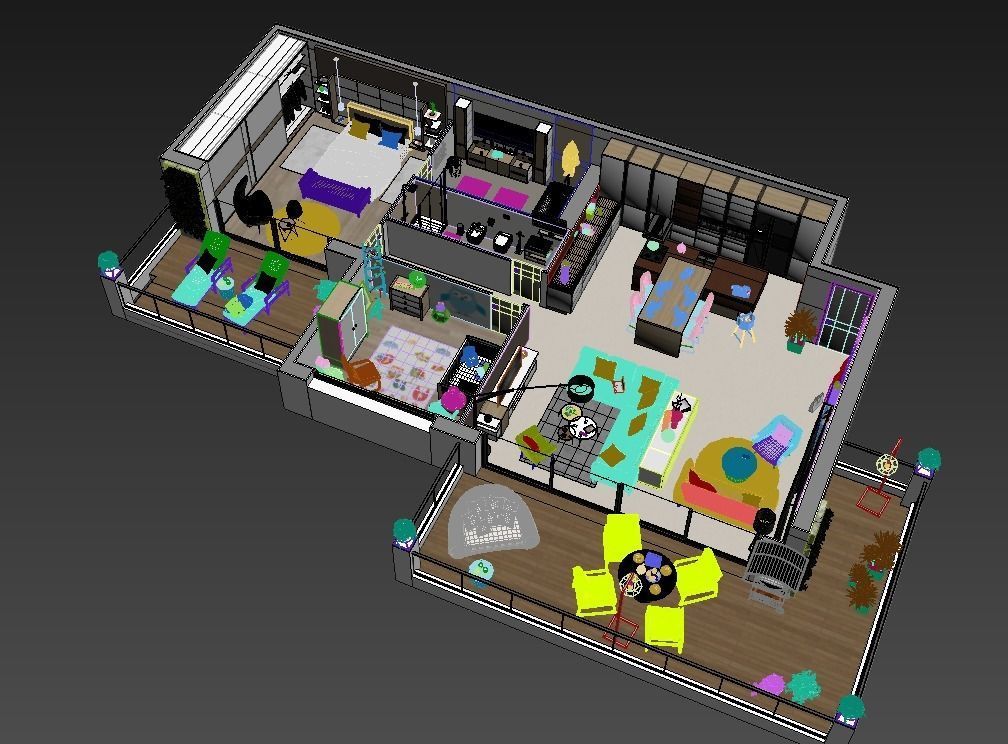 floorplan clooection 2 3D Model Collection_9