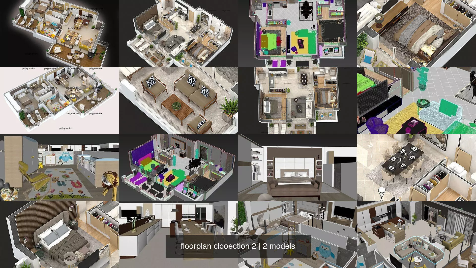 floorplan clooection 2 3D Model Collection_0