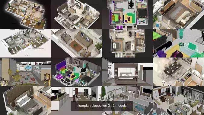 floorplan clooection 2 3D Model Collection