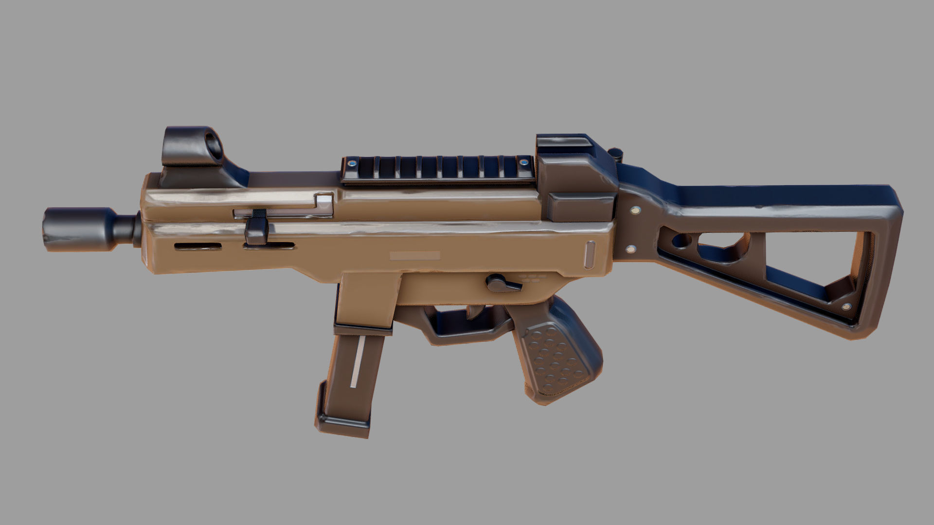 Ump45 Stylized Low-poly 3D model_1