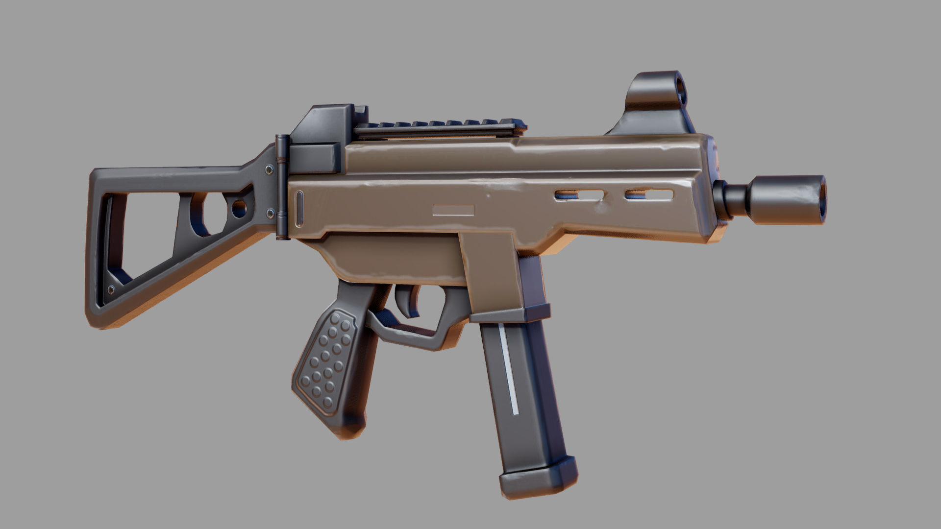 Ump45 Stylized Low-poly 3D model_12
