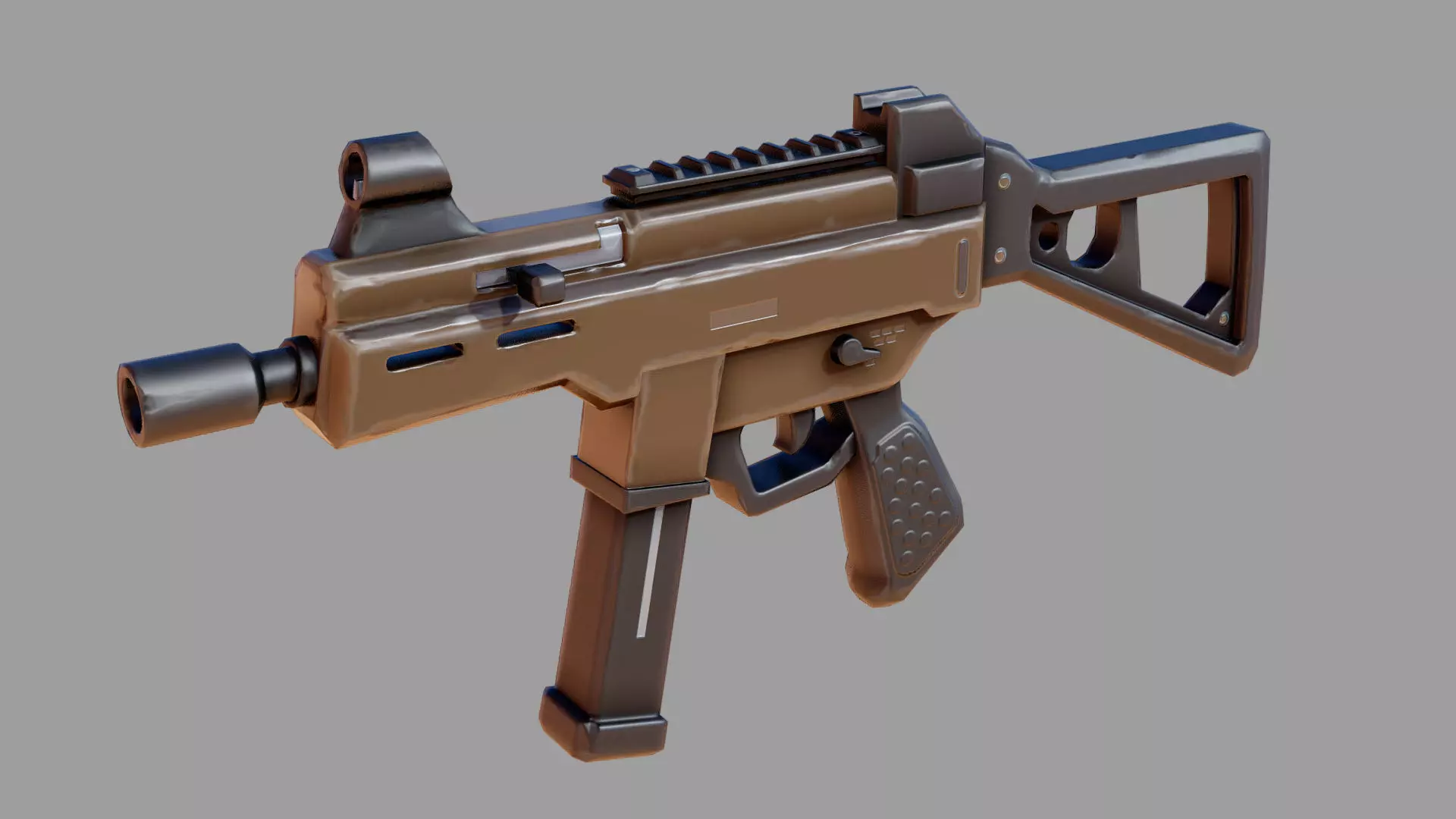 Ump45 Stylized Low-poly 3D model_0