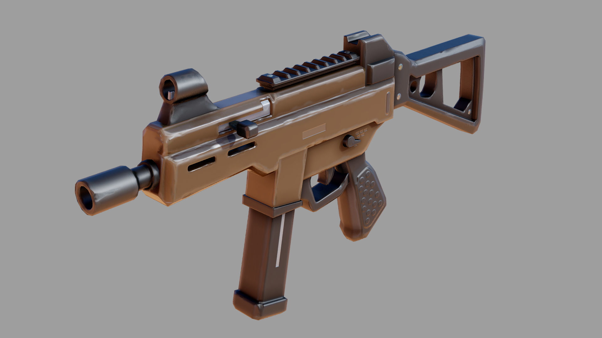 Ump45 Stylized Low-poly 3D model_7