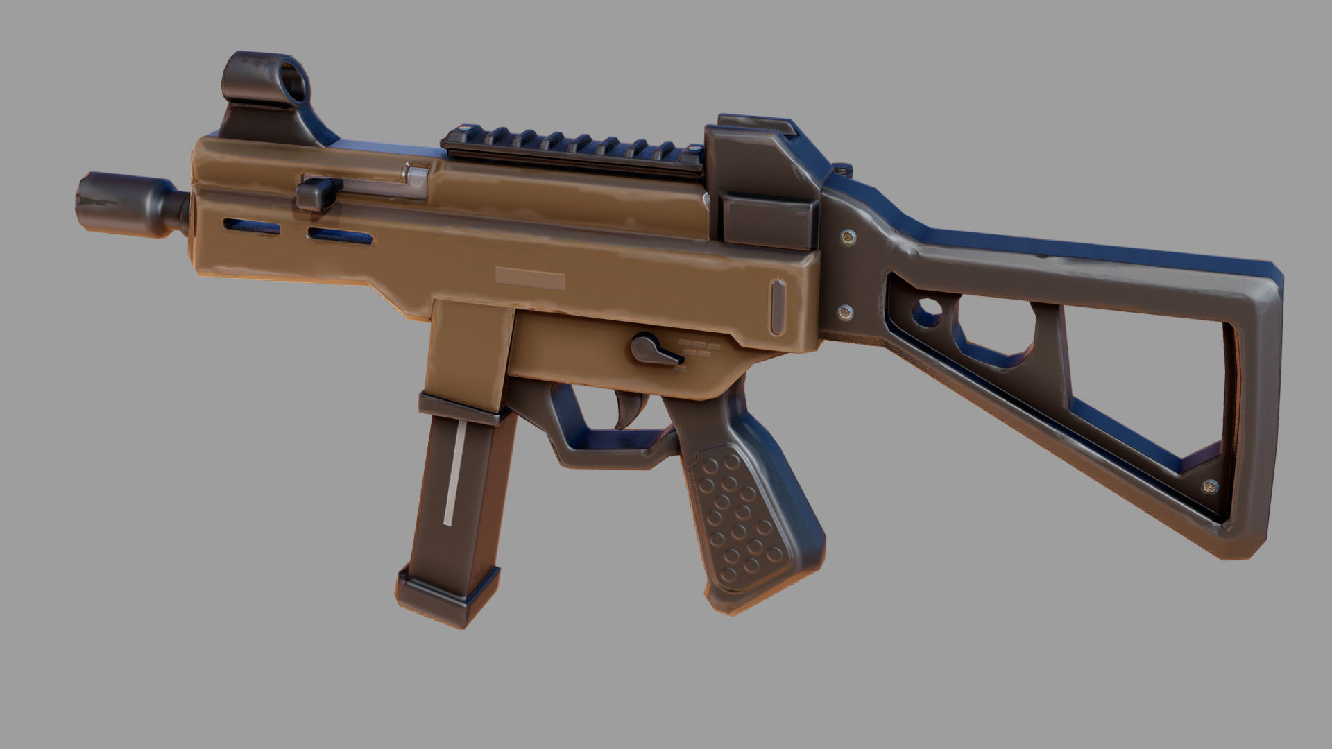 Ump45 Stylized Low-poly 3D model_9