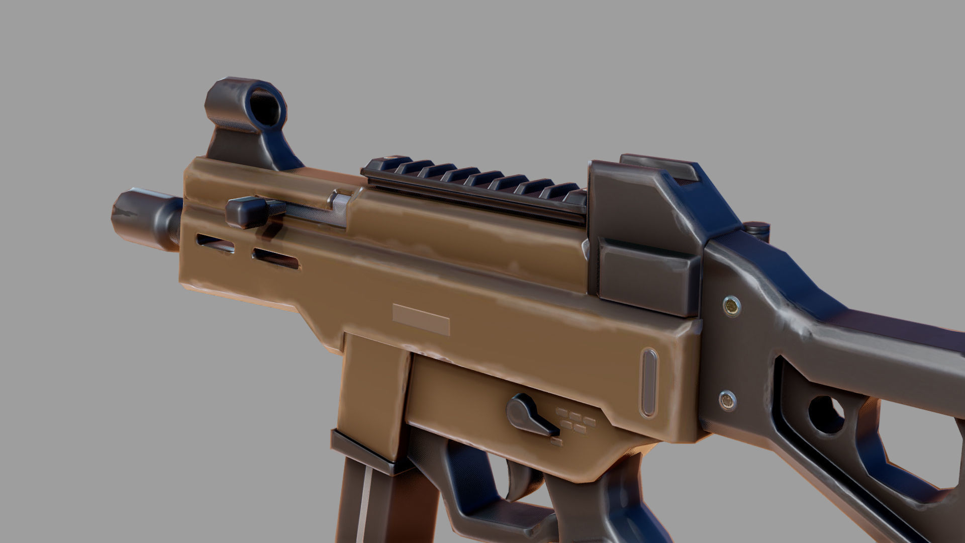 Ump45 Stylized Low-poly 3D model_3