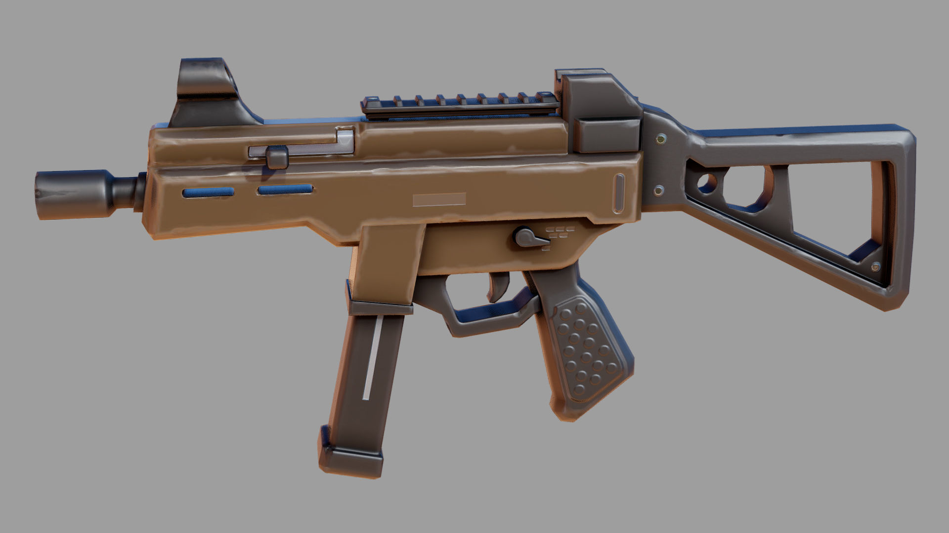Ump45 Stylized Low-poly 3D model_8