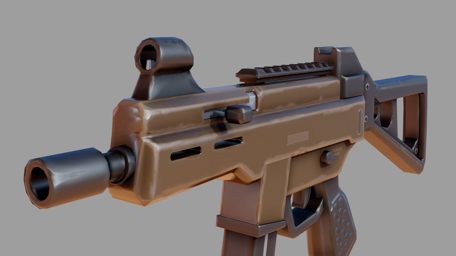 Ump45 Stylized Low-poly 3D model_2