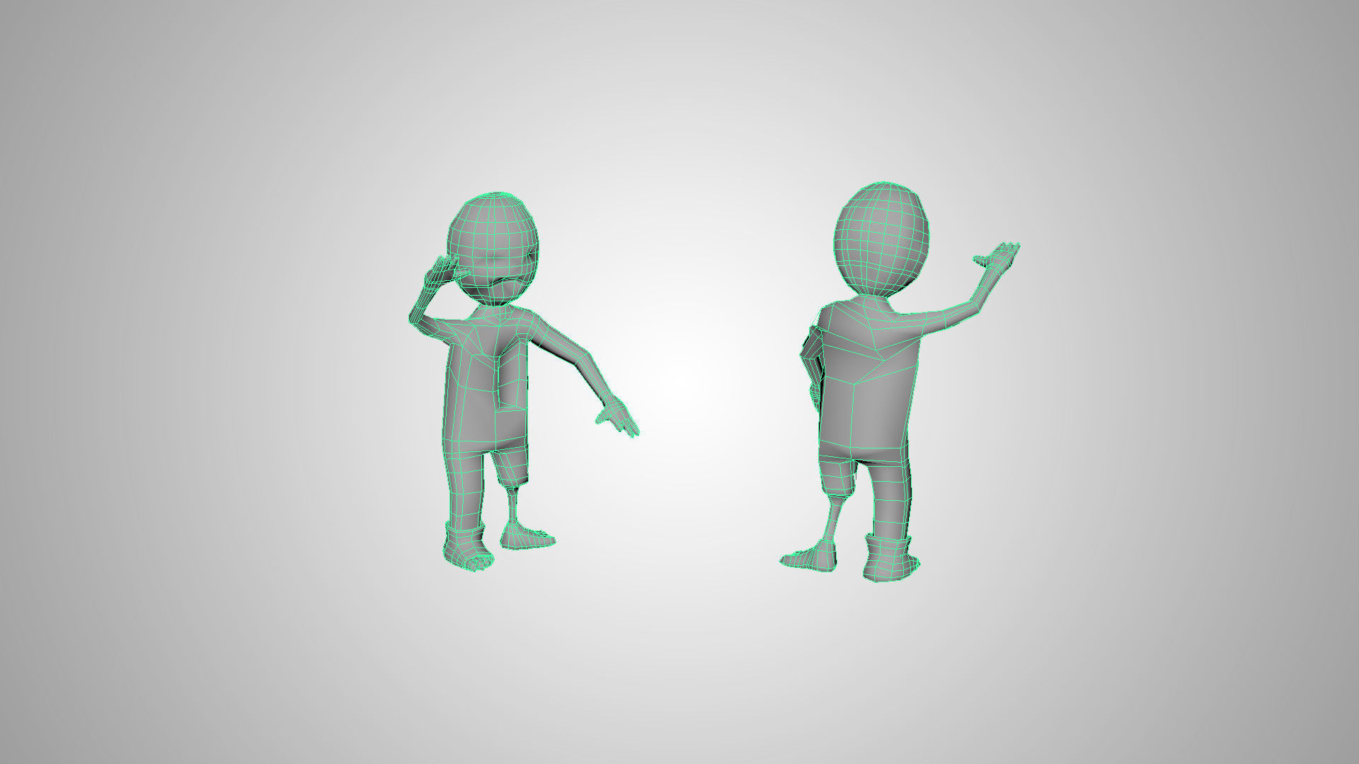 Zombie Low-poly 3D model_4