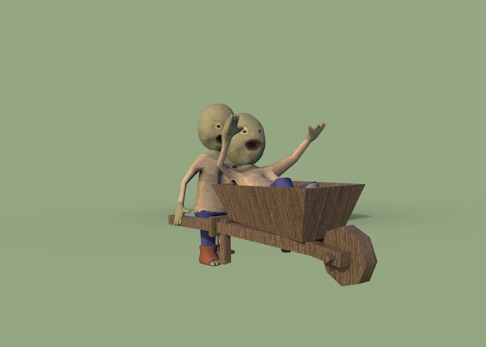 Zombie Low-poly 3D model_6