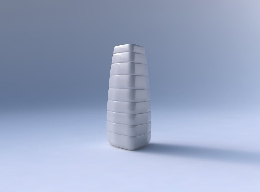 Vase triangle with smooth horizontal dents 01 3D print model_4