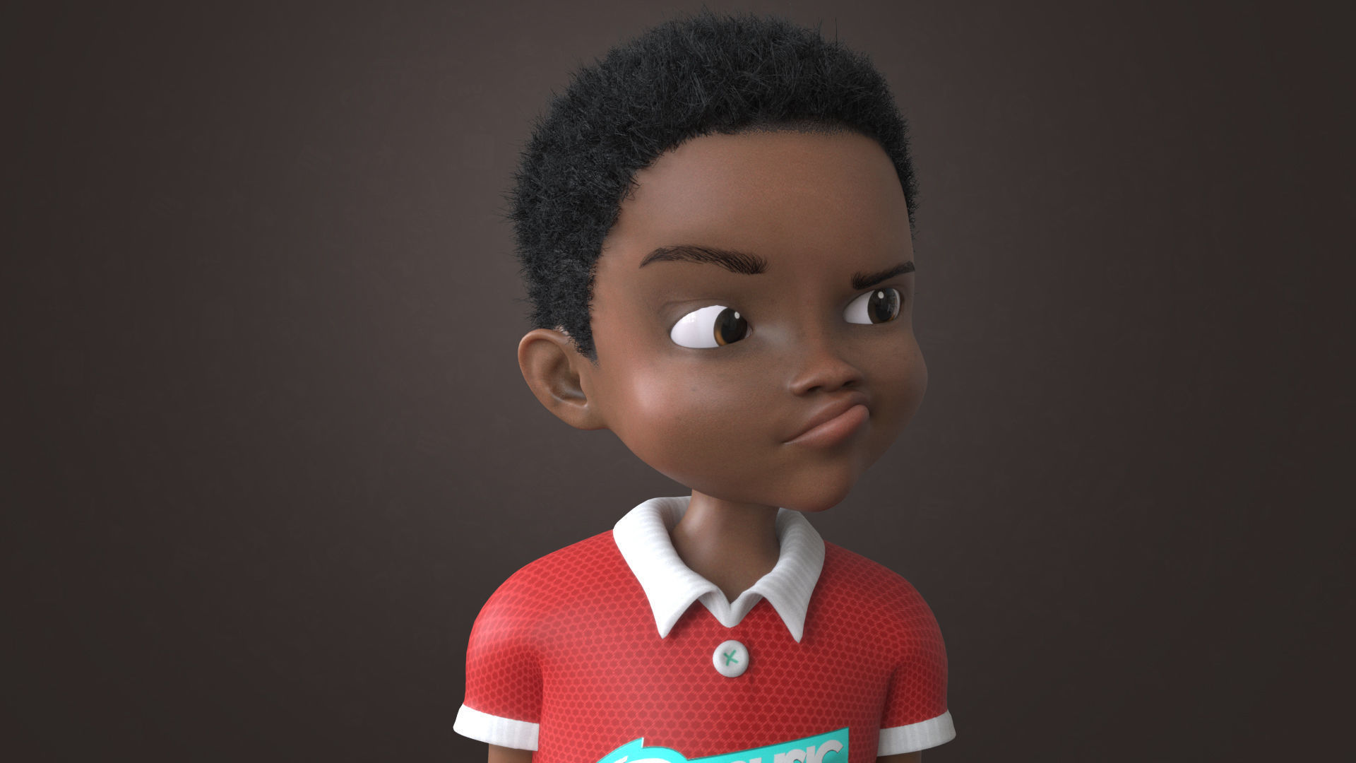 AFRO BOY- CARTOON RIGGED BLACK BOY 3D model_25
