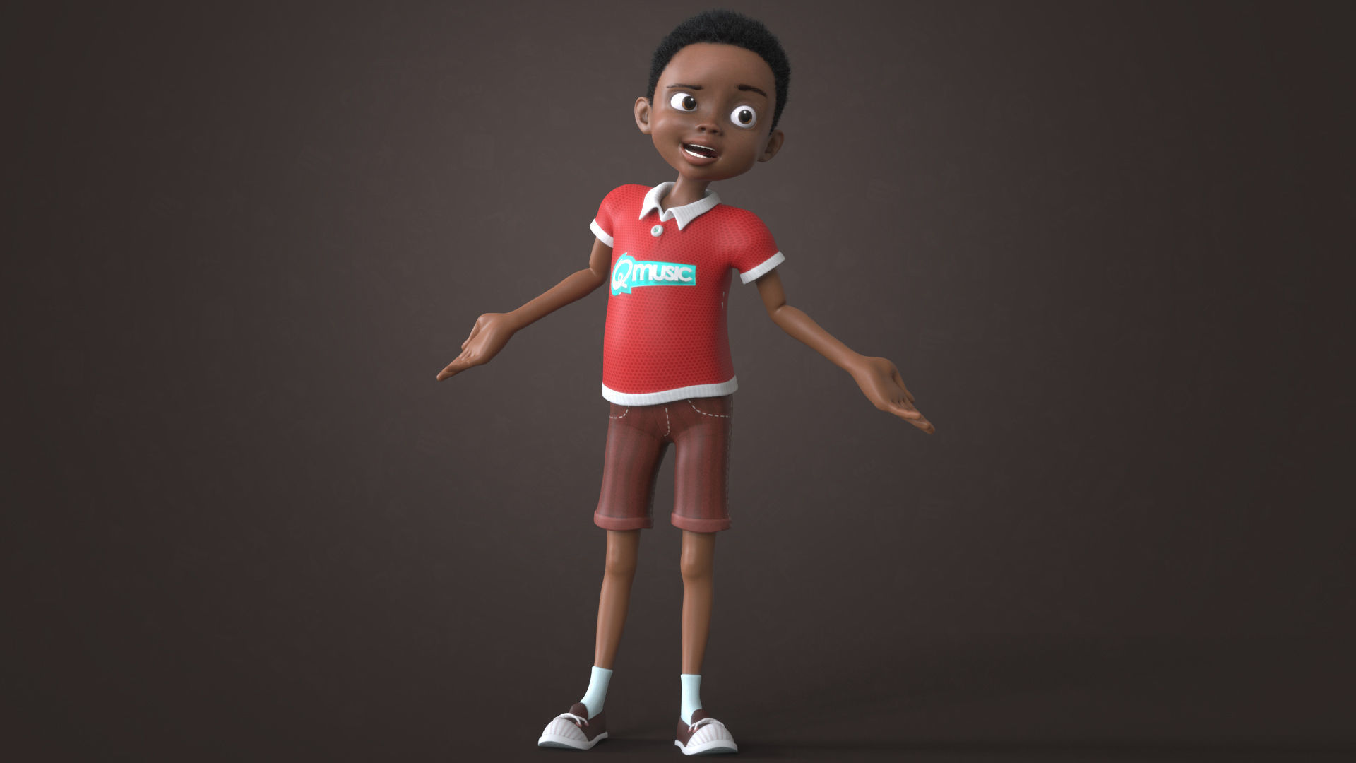 AFRO BOY- CARTOON RIGGED BLACK BOY 3D model_24