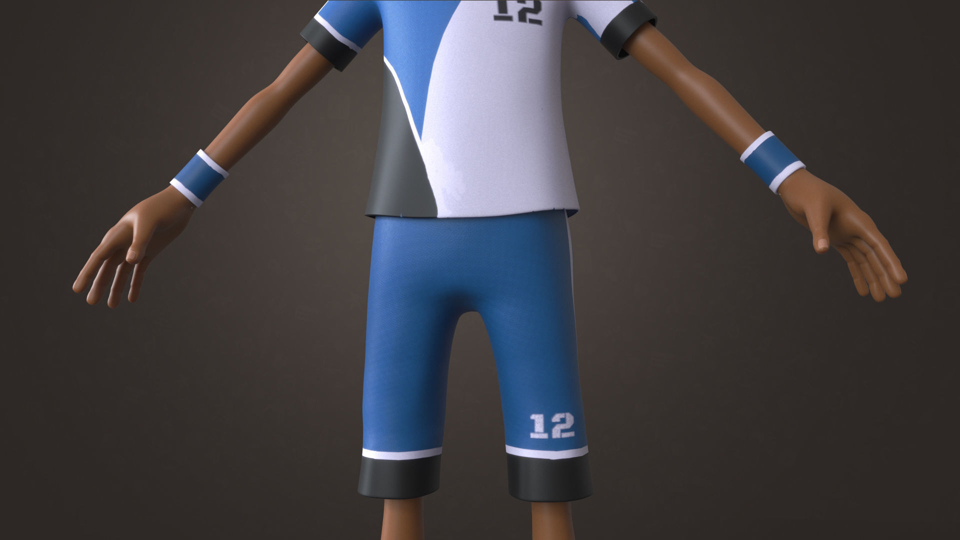 AFRO BOY- CARTOON RIGGED BLACK BOY 3D model_7