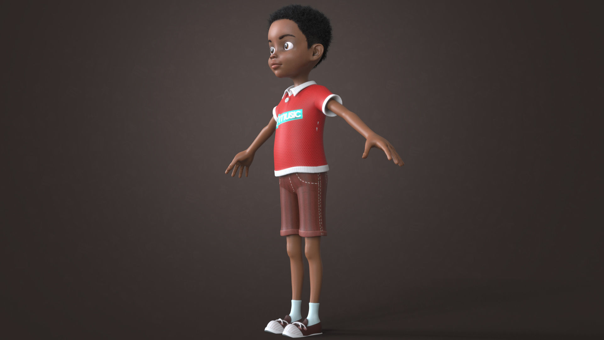 AFRO BOY- CARTOON RIGGED BLACK BOY 3D model_17