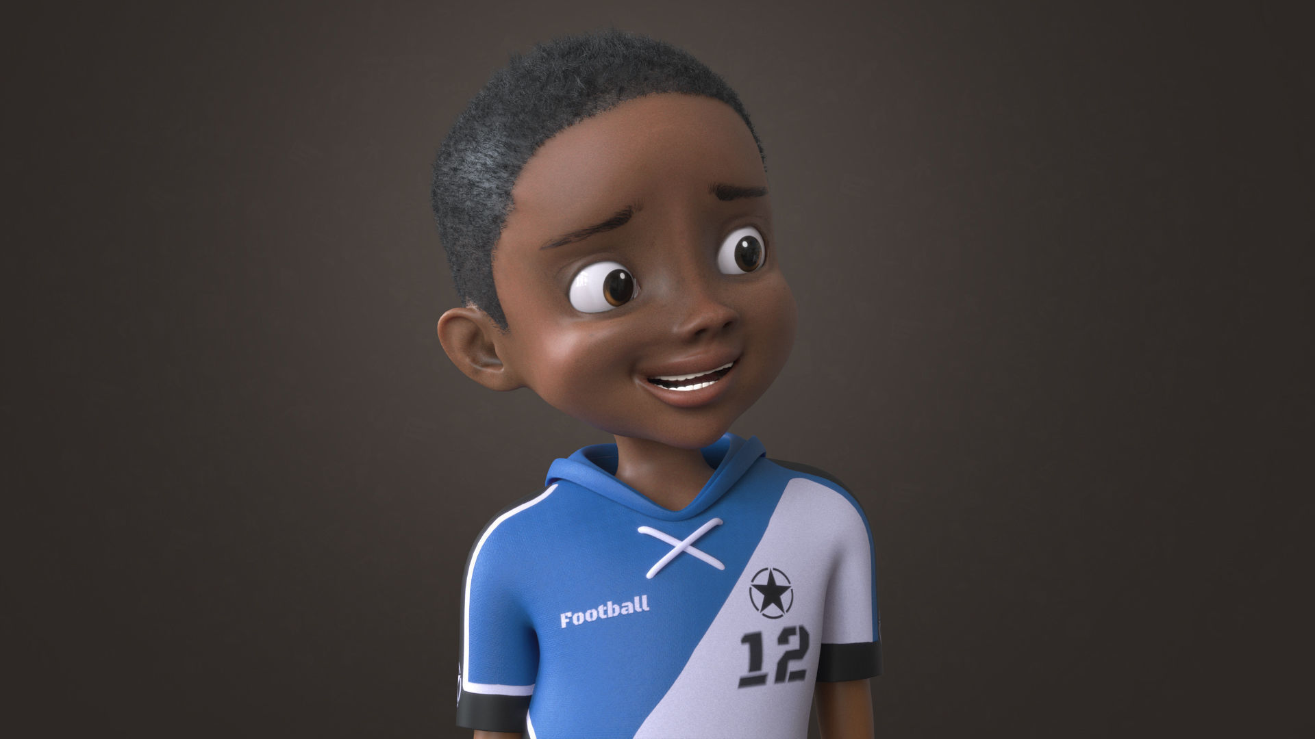 AFRO BOY- CARTOON RIGGED BLACK BOY 3D model_13