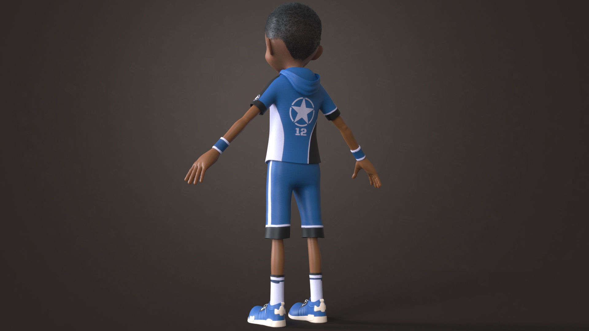 AFRO BOY- CARTOON RIGGED BLACK BOY 3D model_5