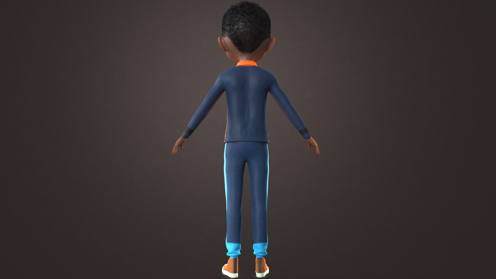 AFRO BOY- CARTOON RIGGED BLACK BOY 3D model_30