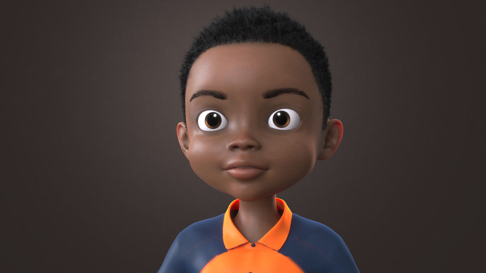 AFRO BOY- CARTOON RIGGED BLACK BOY 3D model_31