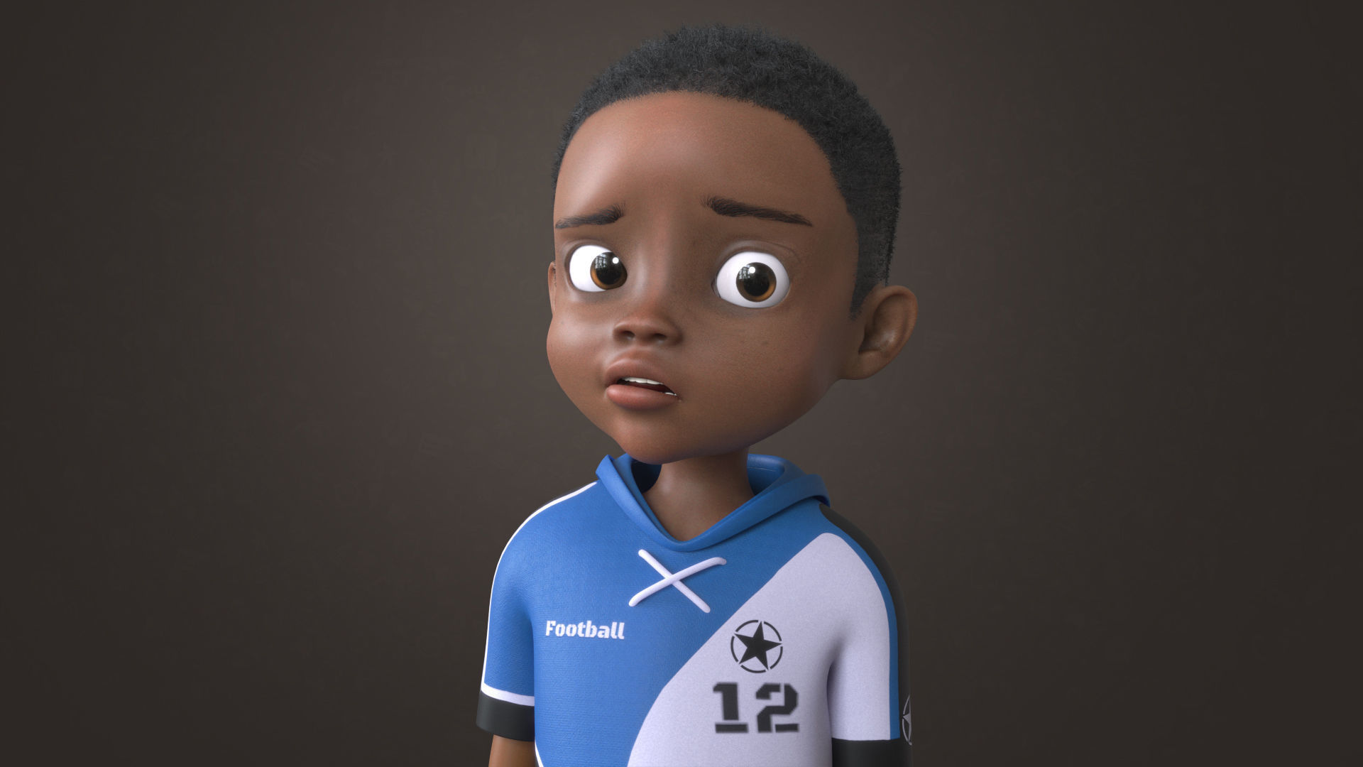 AFRO BOY- CARTOON RIGGED BLACK BOY 3D model_14