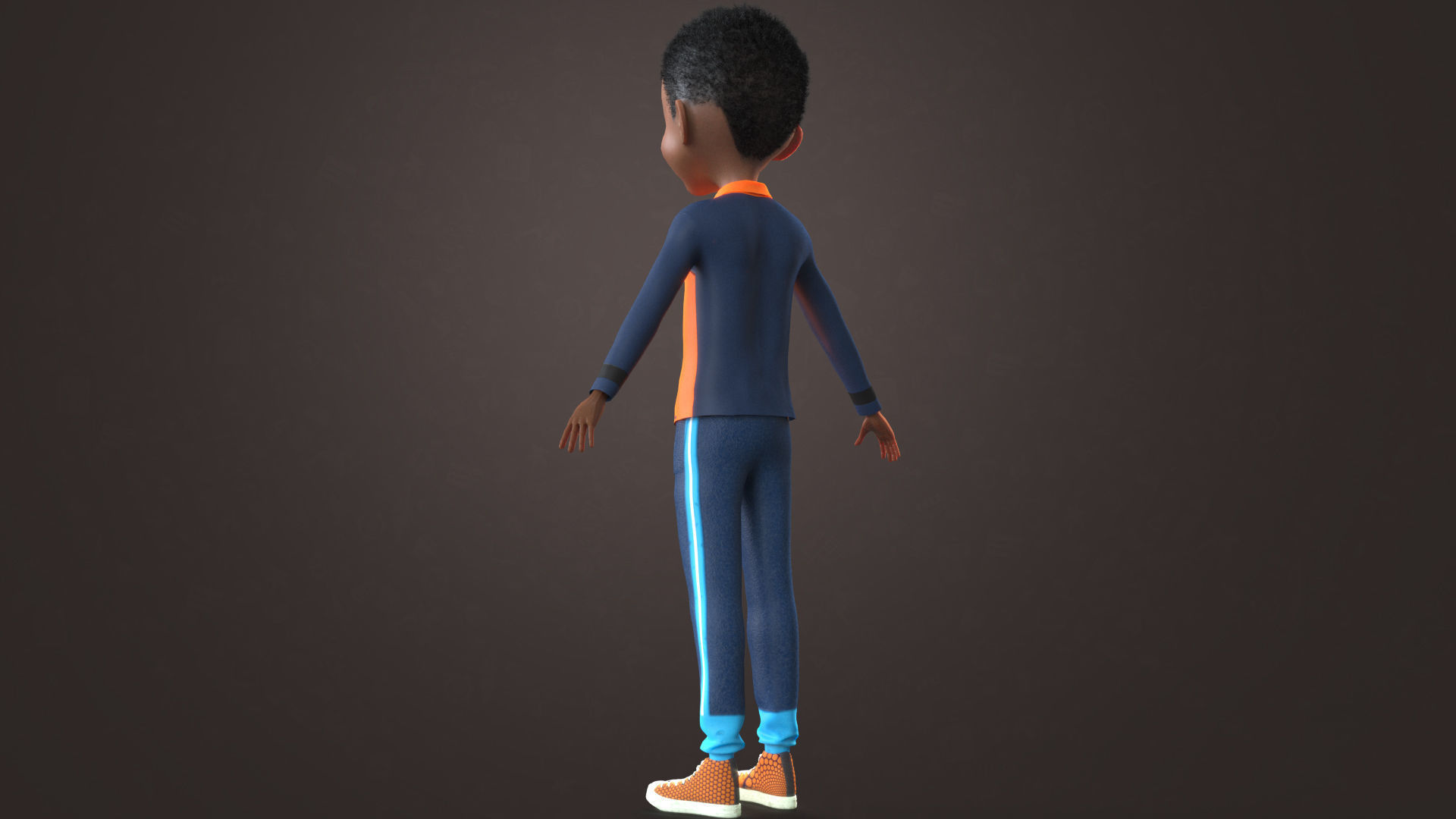 AFRO BOY- CARTOON RIGGED BLACK BOY 3D model_29