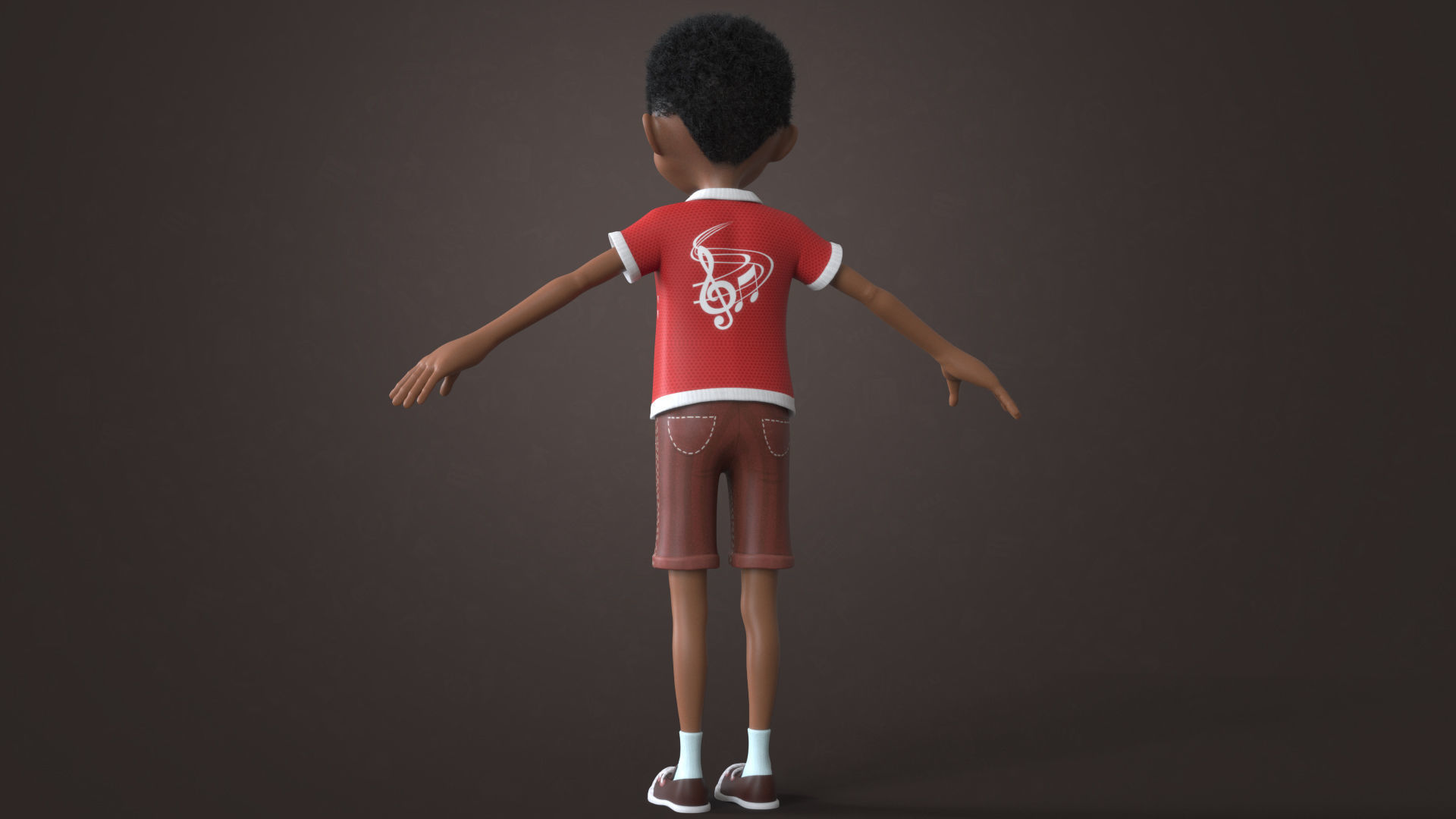 AFRO BOY- CARTOON RIGGED BLACK BOY 3D model_19
