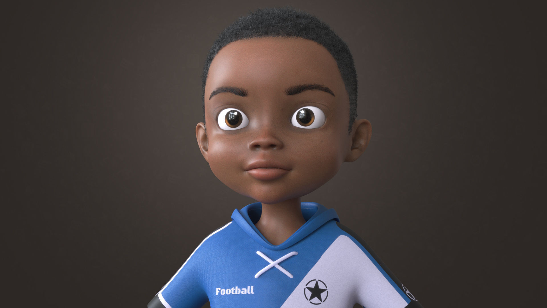 AFRO BOY- CARTOON RIGGED BLACK BOY 3D model_6