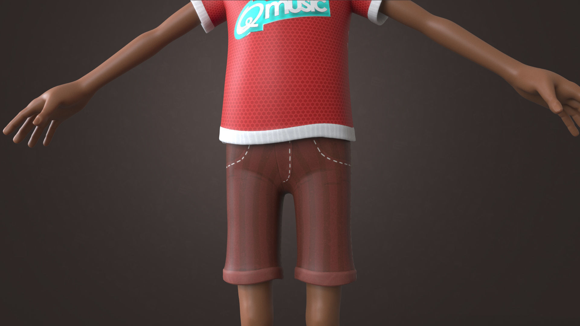 AFRO BOY- CARTOON RIGGED BLACK BOY 3D model_21