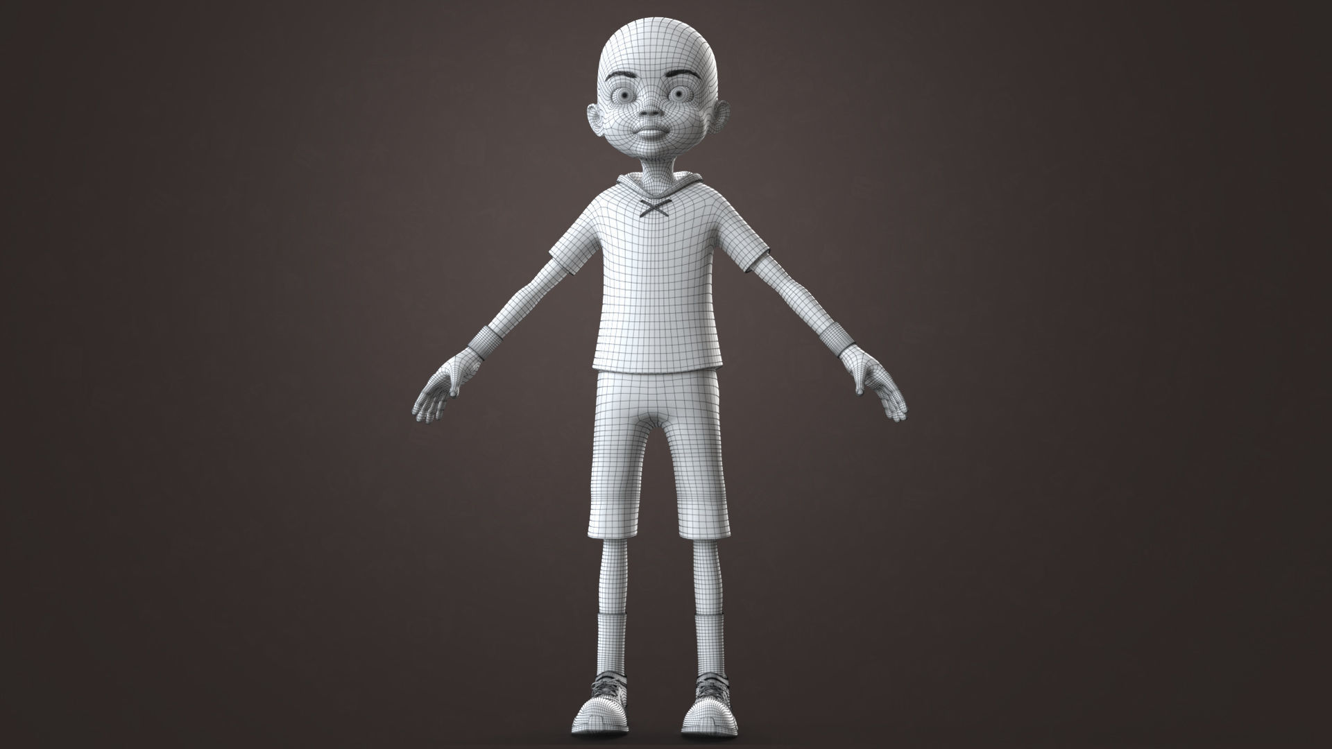 AFRO BOY- CARTOON RIGGED BLACK BOY 3D model_35