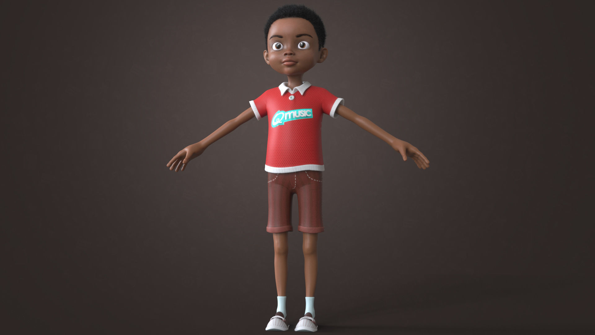 AFRO BOY- CARTOON RIGGED BLACK BOY 3D model_16