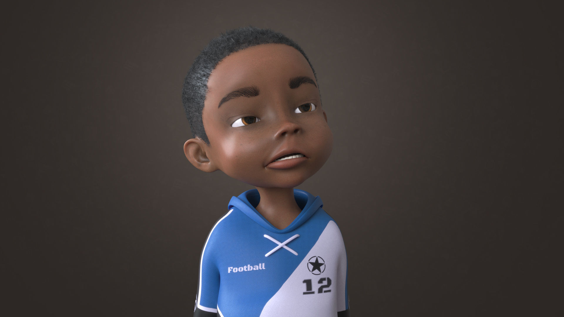 AFRO BOY- CARTOON RIGGED BLACK BOY 3D model_15