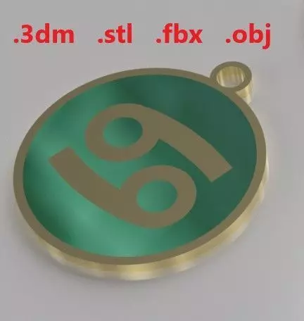 Model 6 Cancer Necklace Horoscope Necklace Zodiac Sign Enamel 3D print model