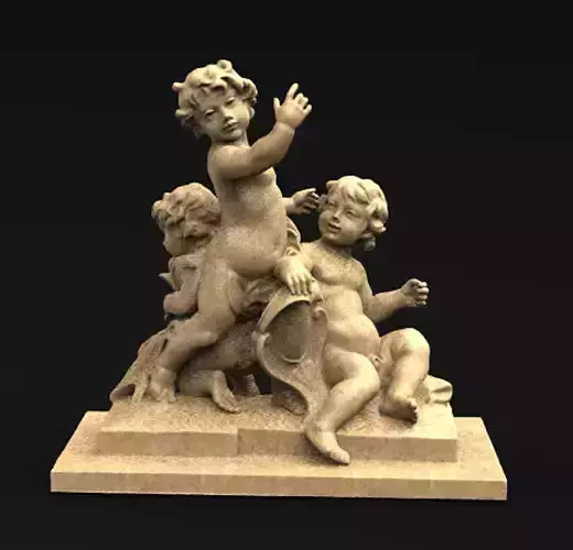 Angels 5 3D model statue of three cupids 3D print model