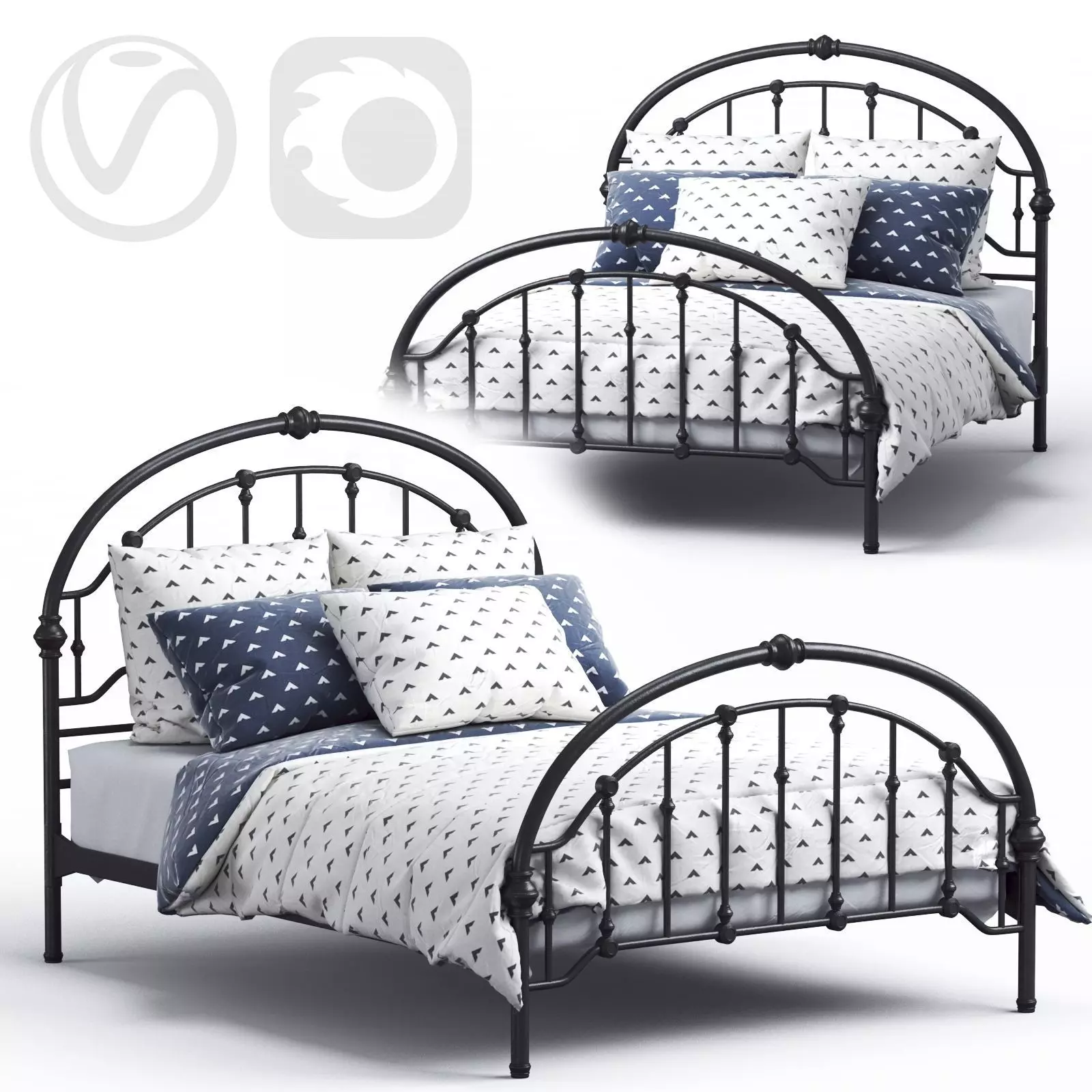 Mccully Queen Standard Bed by Alcott Hill 3D model