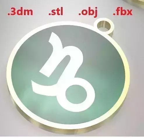 Model 12 Capricorn  Horoscope Necklace Zodiac Sign Enamel