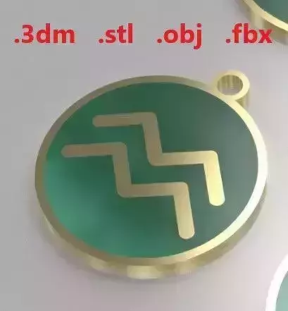 Model 13 Aquarius  Horoscope Necklace Zodiac Sign Enamel