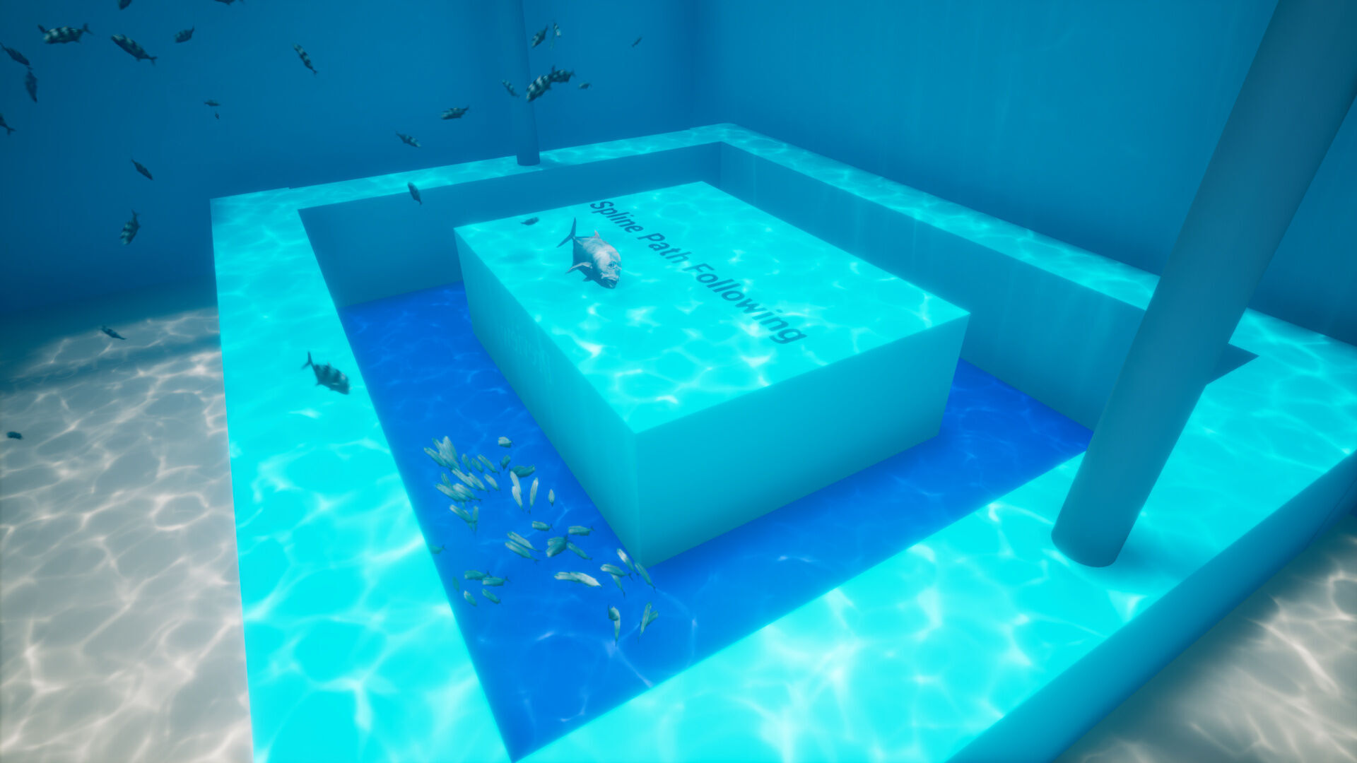 Fish School System V2 - UE4 Niagara AI Low-poly 3D model_8