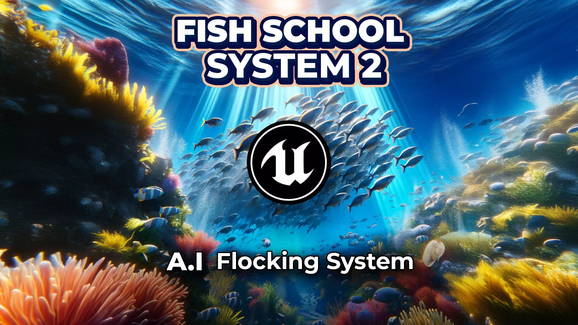 Fish School System V2 - UE4 Niagara AI Low-poly 3D model_0