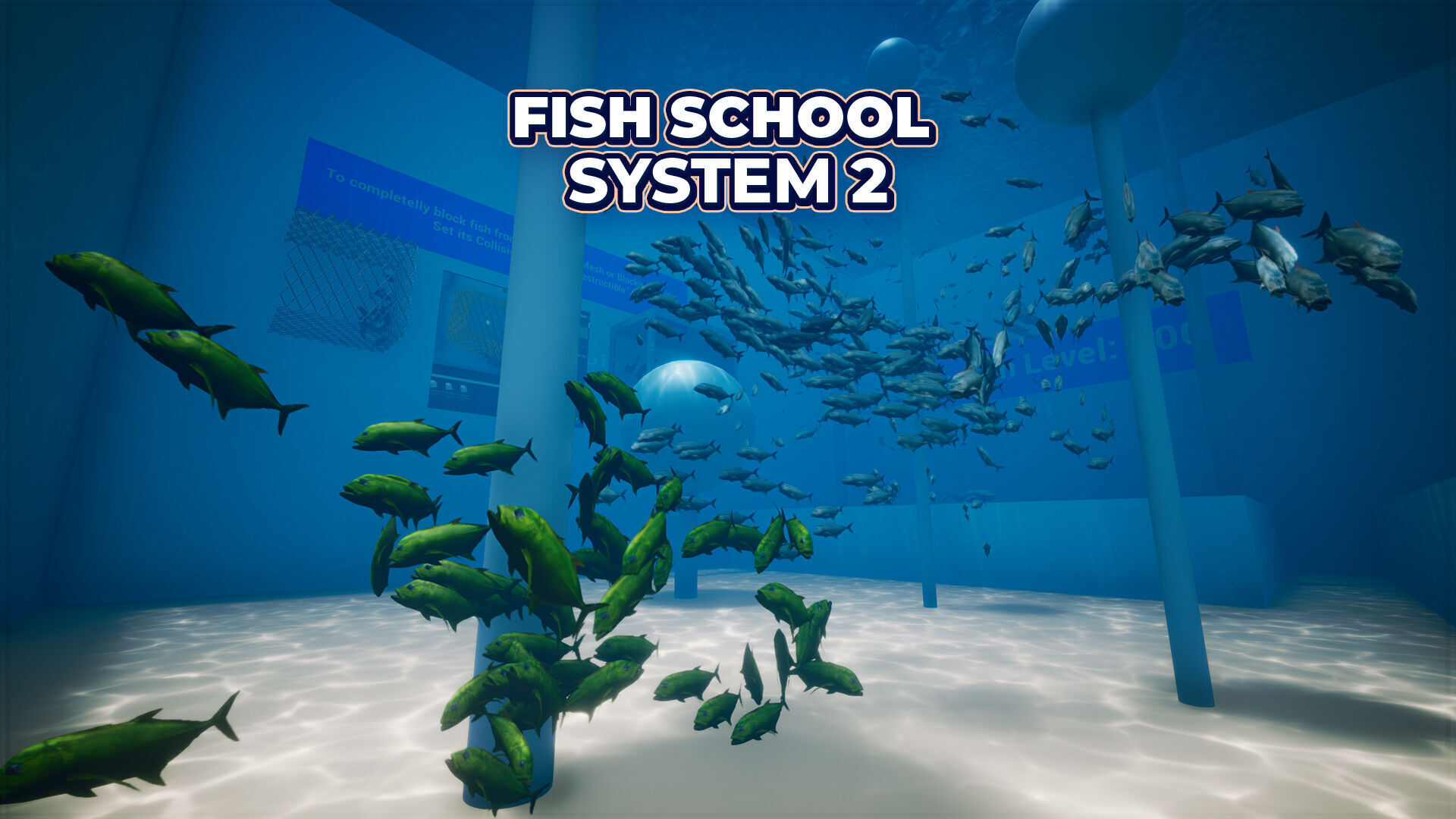 Fish School System V2 - UE4 Niagara AI Low-poly 3D model_2