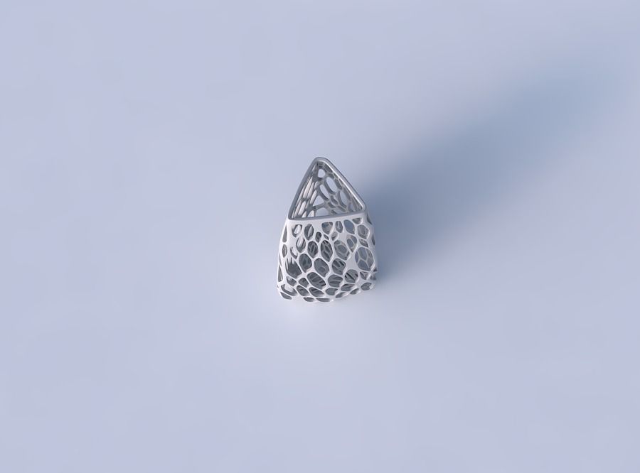 Vase triangle with twisted organic lattice 3D print model_2