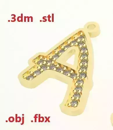 Model 16 Alphabets Necklace  The Letter A Necklace 3D print model