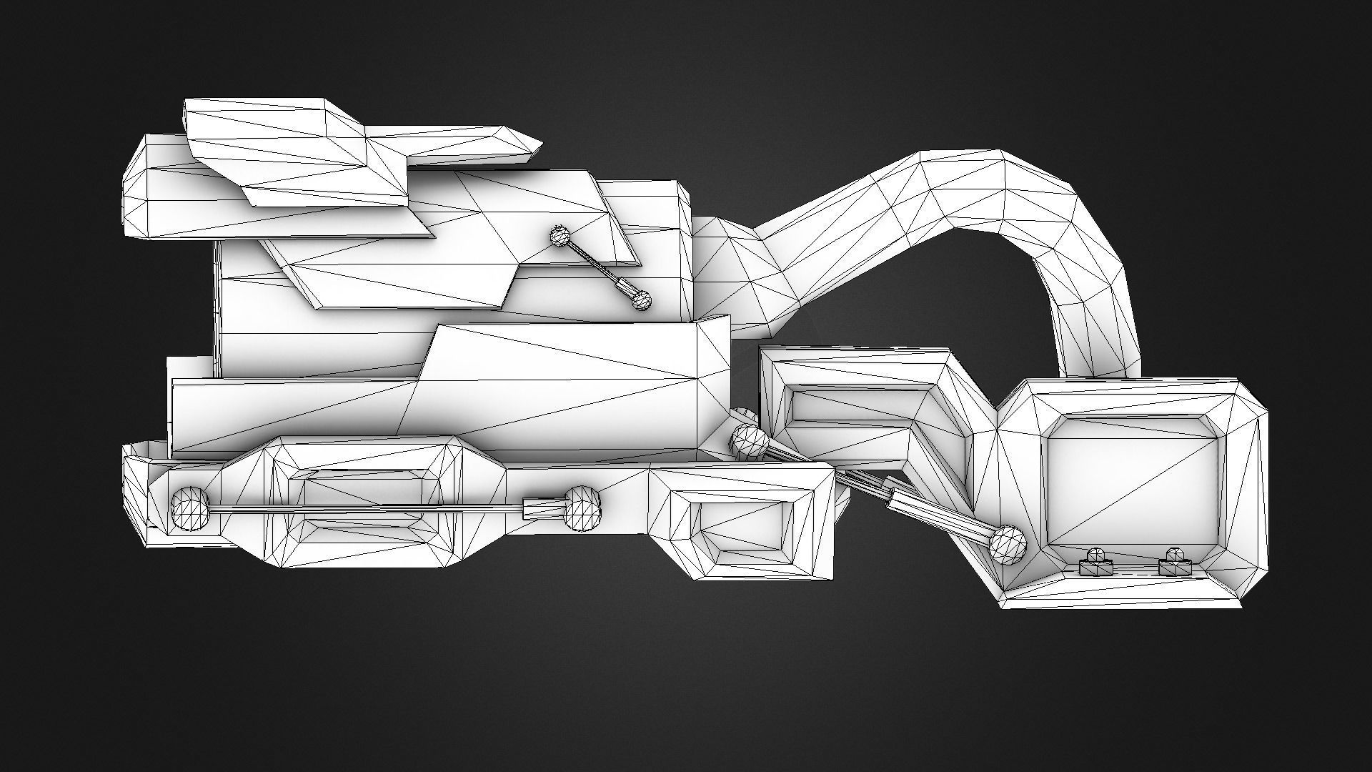 SciFi Cyberpunk Cannon Futuristic Weapon Boss Low-poly 3D model_4