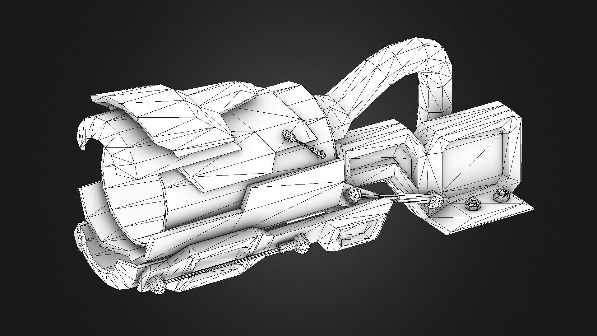 SciFi Cyberpunk Cannon Futuristic Weapon Boss Low-poly 3D model_10