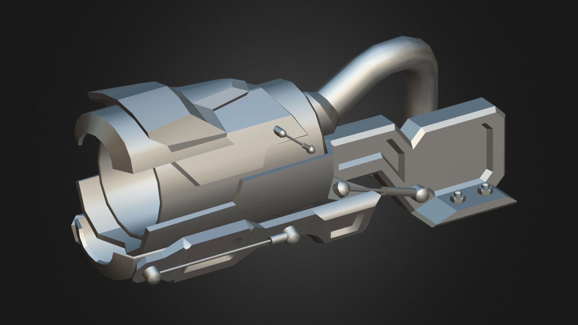 SciFi Cyberpunk Cannon Futuristic Weapon Boss Low-poly 3D model_11