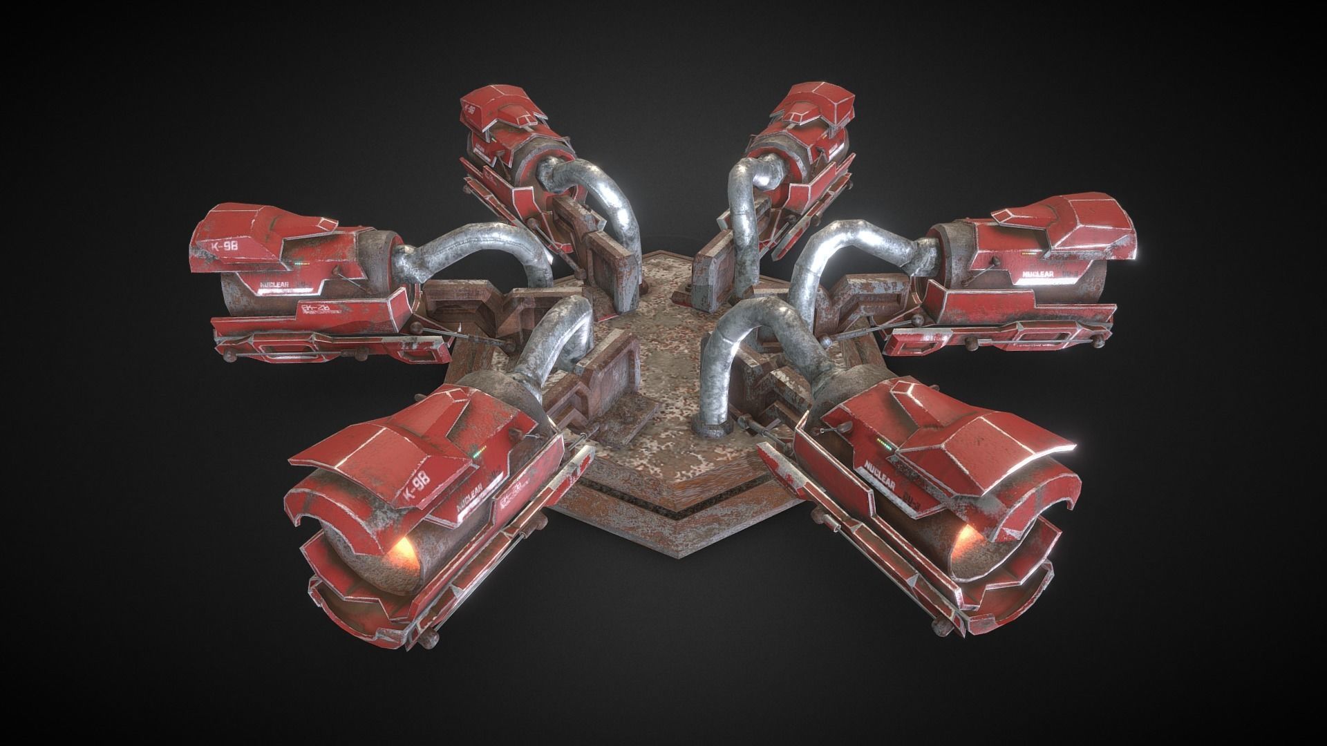 SciFi Cyberpunk Cannon Futuristic Weapon Boss Low-poly 3D model_2